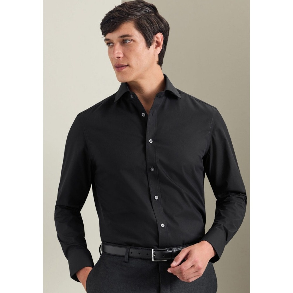 Charles Tyrwhitt Black Non-Iron Stretch Poplin Dress Shirt 16 / 36 NWT